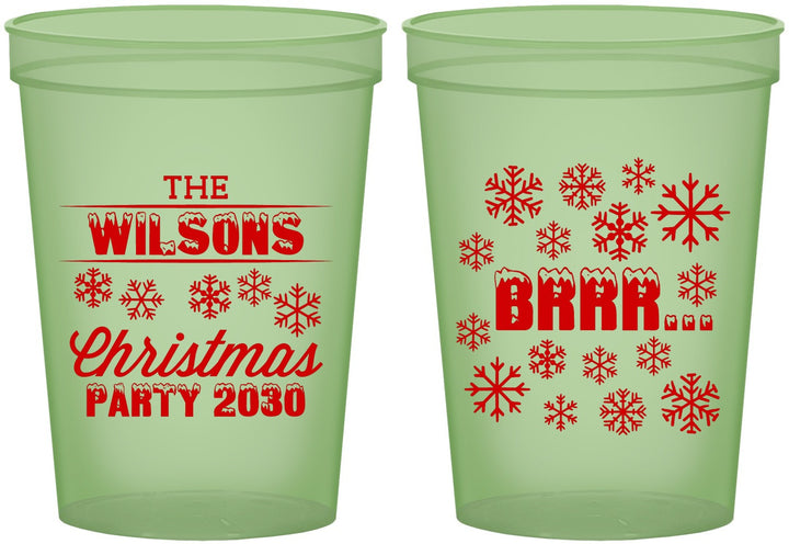 Custom Christmas 16 oz Glow In The Dark Cups - Snowflakes | 280042