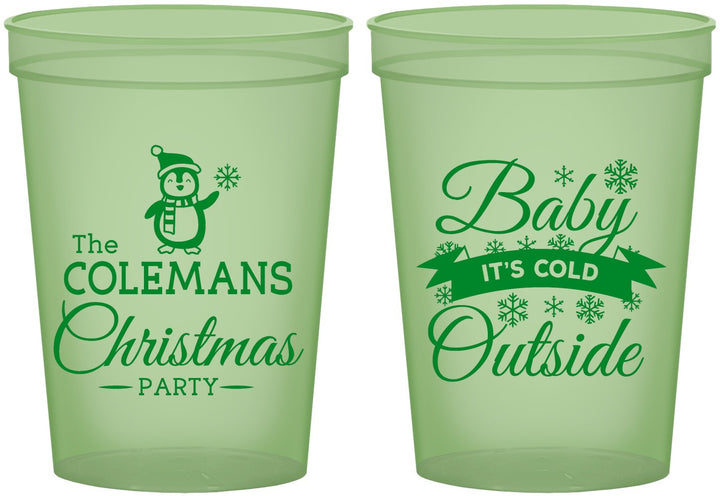 Custom Christmas 16 oz Glow In The Dark Cups - Cold Outside | 280043