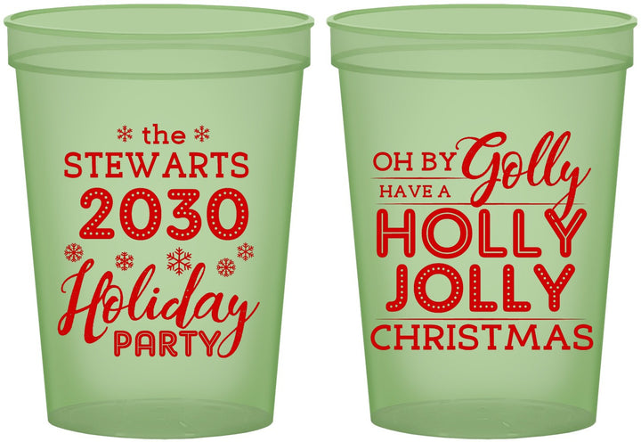 Custom Christmas 16 oz Glow In The Dark Cups - Holly Jolly | 280046