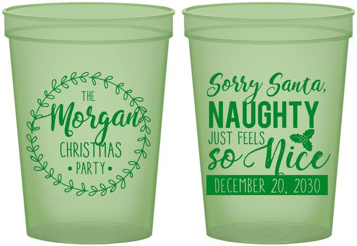 Custom Christmas 16 oz Glow In The Dark Cups - Naughty Or Nice | 280047
