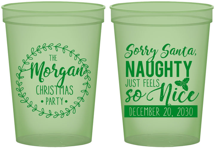Custom Christmas 16 oz Glow In The Dark Cups - Naughty Or Nice | 280047