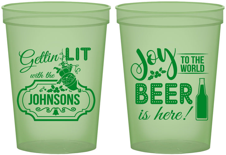 Custom Christmas 16 oz Glow In The Dark Cups - Wine | 280055
