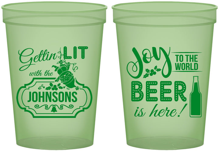 Custom Christmas 16 oz Glow In The Dark Cups - Wine | 280055