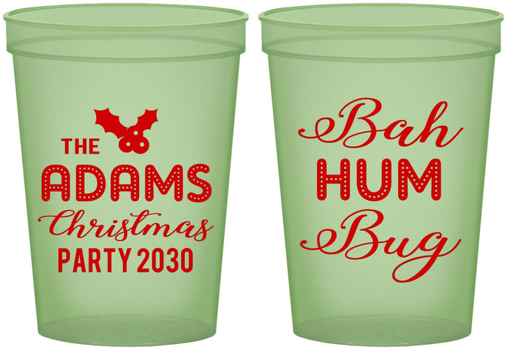 Custom Christmas 16 oz Glow In The Dark Cups - Bah Hum Bug | 280058