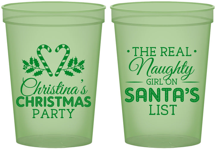 Custom Christmas 16 oz Glow In The Dark Cups - Naughty List | 280059