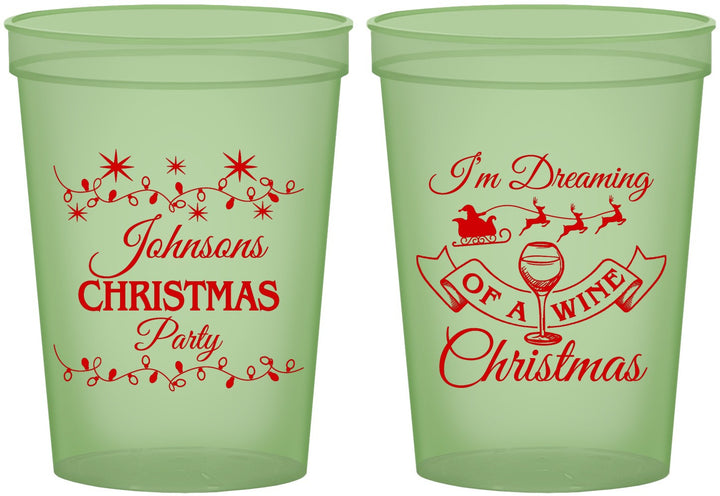 Custom Christmas 16 oz Glow In The Dark Cups - Wine | 280068
