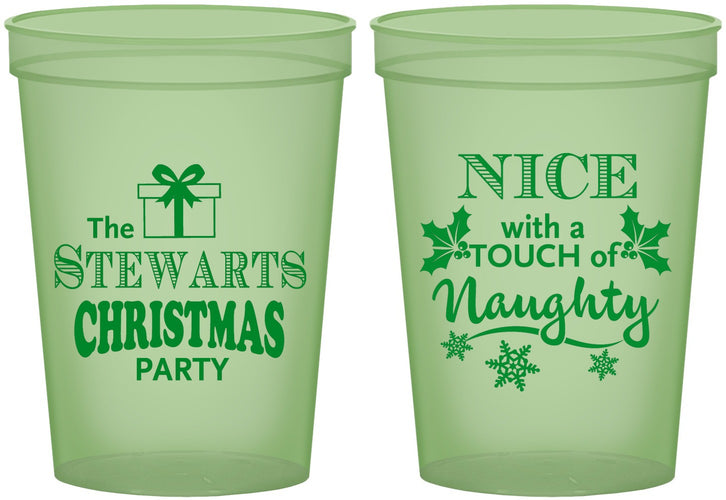 Custom Christmas 16 oz Glow In The Dark Cups - Naughty Or Nice | 280069