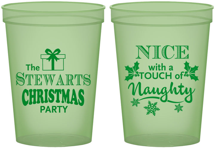 Custom Christmas 16 oz Glow In The Dark Cups - Naughty Or Nice | 280069