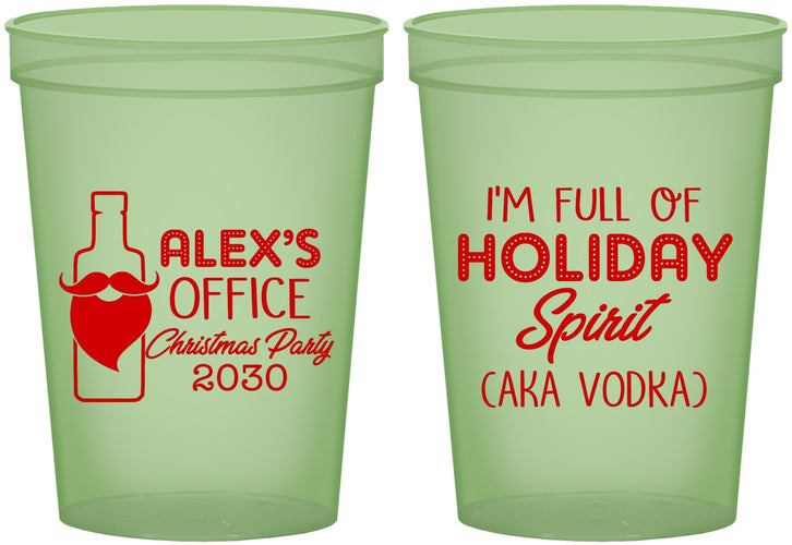 Custom Christmas 16 oz Glow In The Dark Cups - Holiday Spirit | 280072