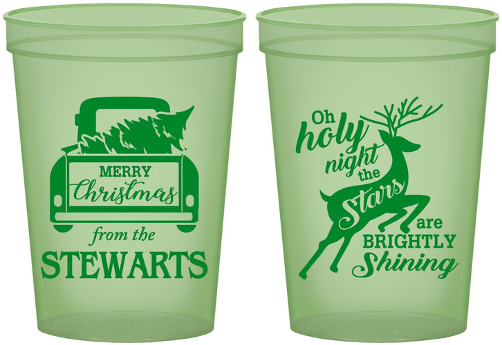 Custom Christmas 16 oz Glow In The Dark Cups - Tree | 280073