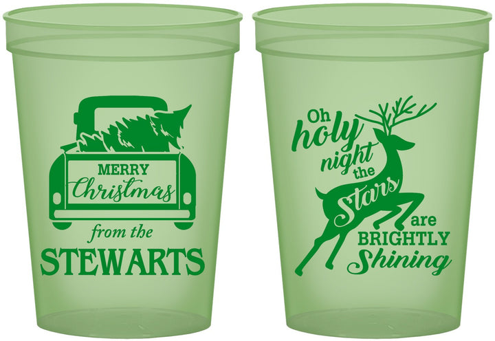 Custom Christmas 16 oz Glow In The Dark Cups - Tree | 280073