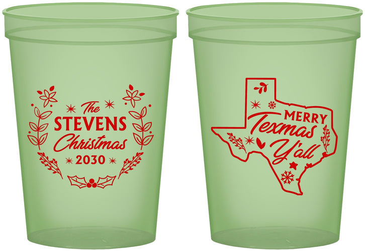 Custom Christmas 16 oz Glow In The Dark Cups - Texmas Yall | 280074