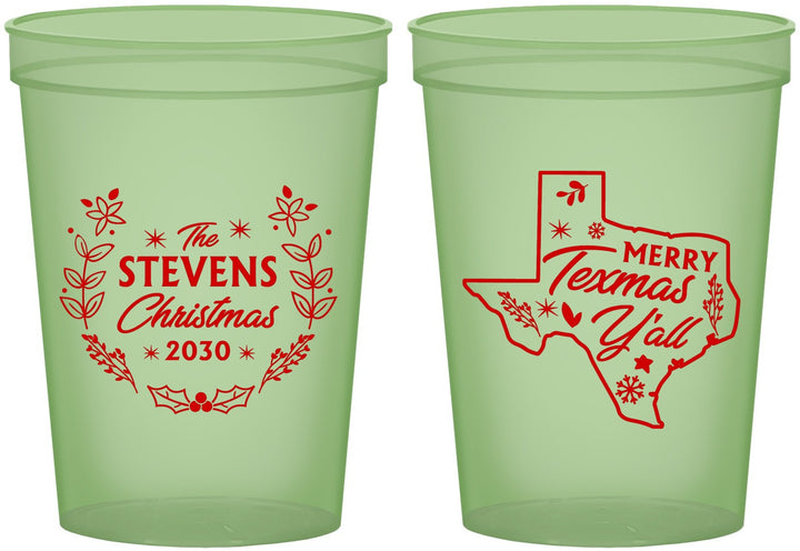 Custom Christmas 16 oz Glow In The Dark Cups - Texmas Yall | 280074