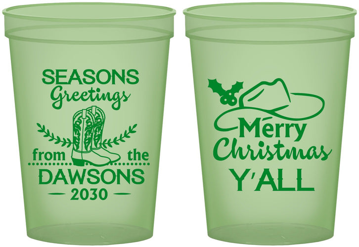 Custom Christmas 16 oz Glow In The Dark Cups - Texas | 280077