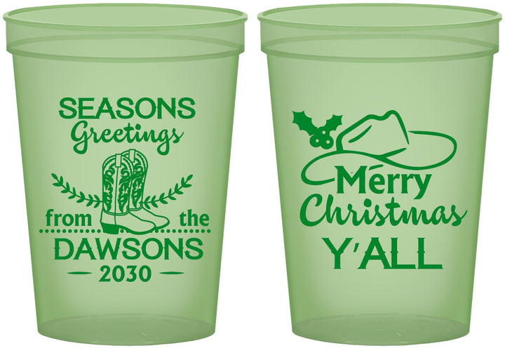 Custom Christmas 16 oz Glow In The Dark Cups - Texas | 280077