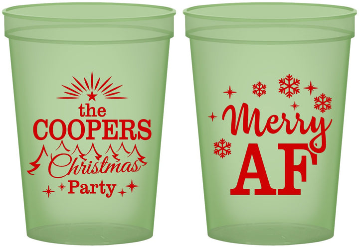 Custom Christmas 16 oz Glow In The Dark Cups - Merry Af | 280078