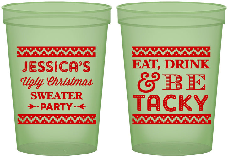 Custom Christmas 16 oz Glow In The Dark Cups - Eat Drink Tacky | 280082