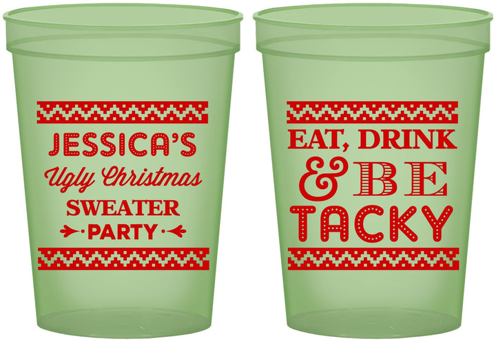 Custom Christmas 16 oz Glow In The Dark Cups - Eat Drink Tacky | 280082