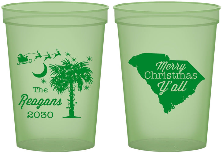 Custom Christmas 16 oz Glow In The Dark Cups - South Carolina | 280083