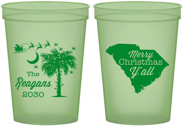 Custom Christmas 16 oz Glow In The Dark Cups - South Carolina | 280083