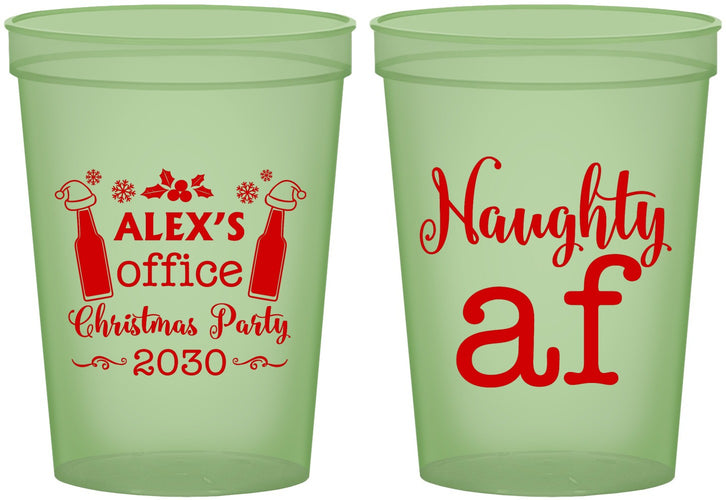 Custom Christmas 16 oz Glow In The Dark Cups - Naughty Af | 280084