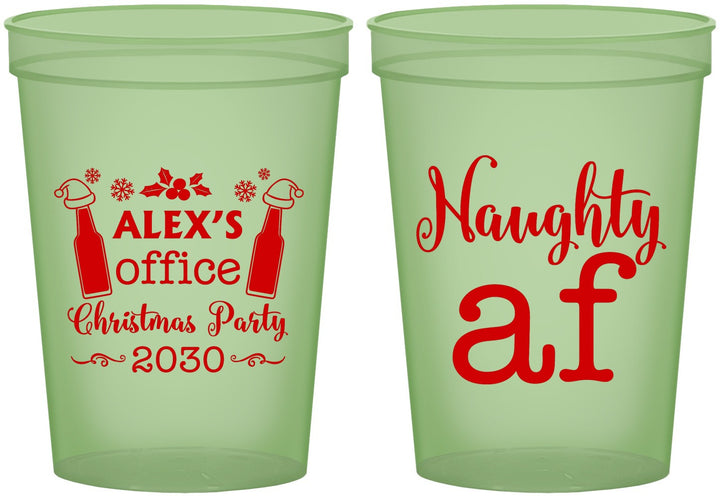 Custom Christmas 16 oz Glow In The Dark Cups - Naughty Af | 280084