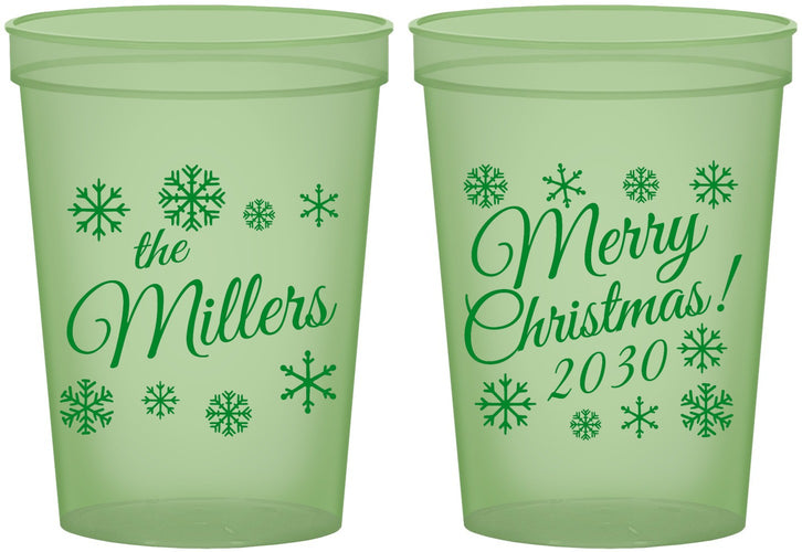Custom Christmas 16 oz Glow In The Dark Cups - Snowflakes | 280089