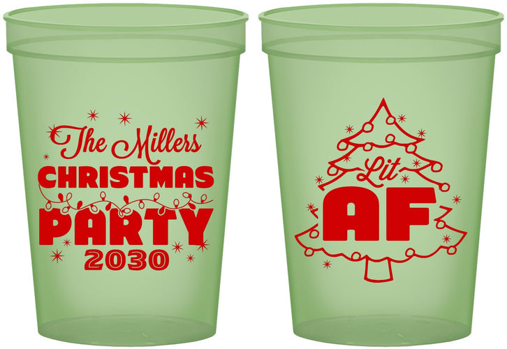 Custom Christmas 16 oz Glow In The Dark Cups - Lit Af | 280090