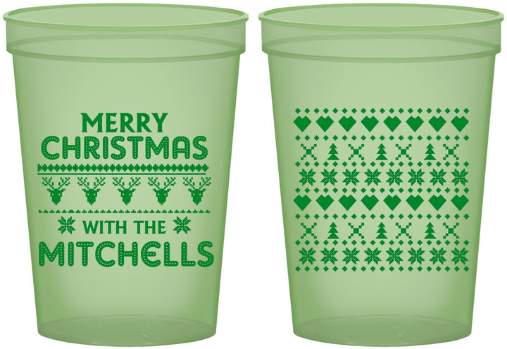 Custom Christmas 16 oz Glow In The Dark Cups - Ugly Sweater | 280091