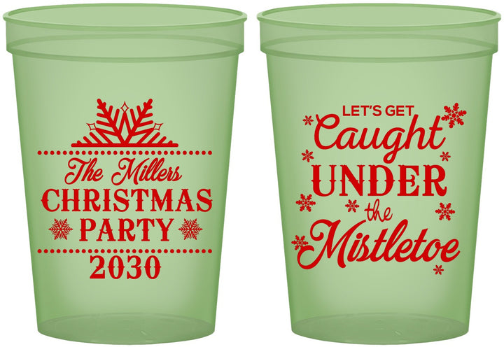Custom Christmas 16 oz Glow In The Dark Cups - Mistletoe | 280092