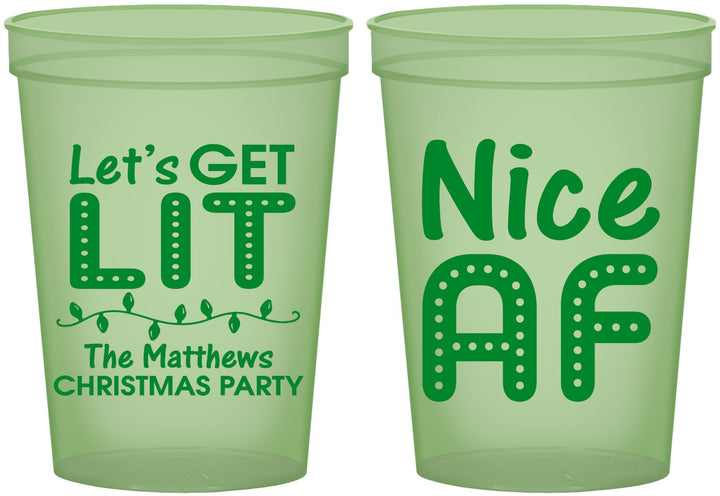 Custom Christmas 16 oz Glow In The Dark Cups - Nice Af | 280093