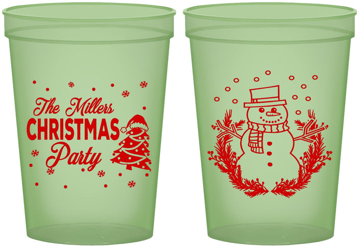 Custom Christmas 16 oz Glow In The Dark Cups - Snowman | 280096