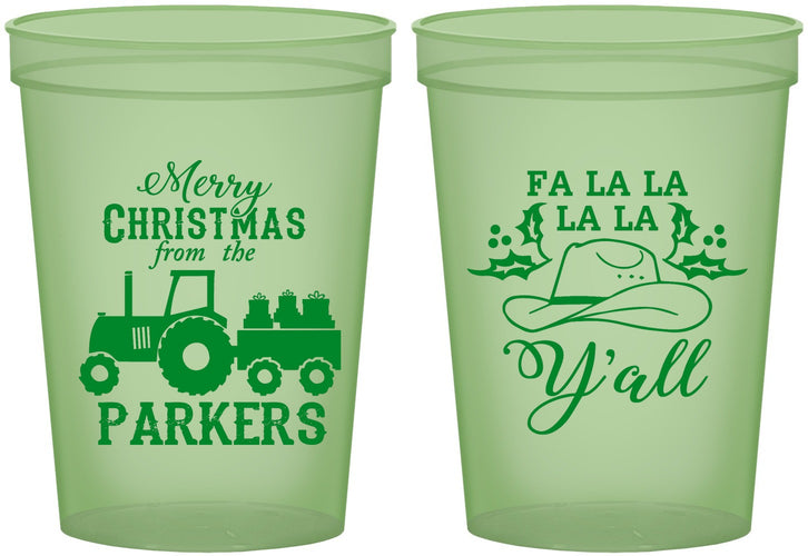 Custom Christmas 16 oz Glow In The Dark Cups - Country | 280097