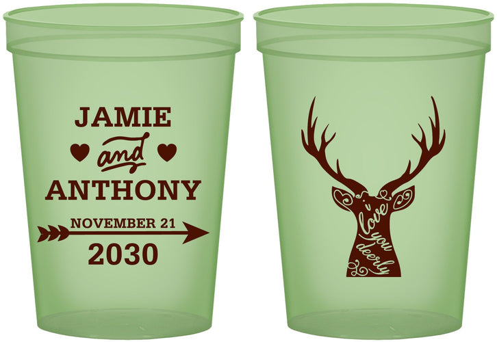 Custom Wedding 16 oz Glow In The Dark Cups - Deer | 282