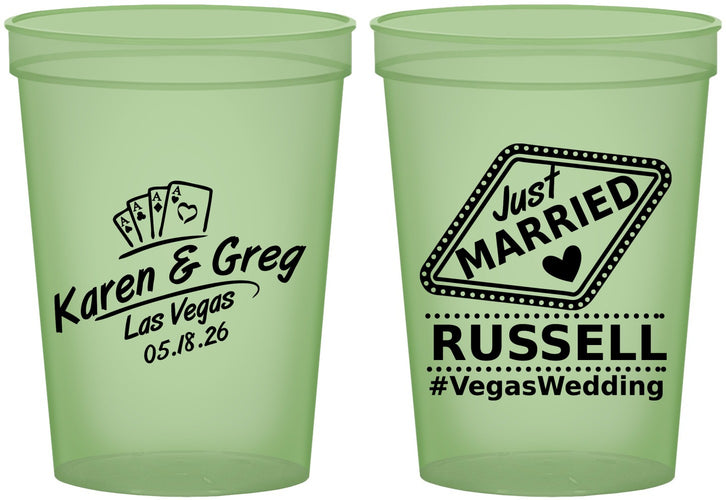 Custom Wedding 16 oz Glow In The Dark Cups - Las Vegas | 285