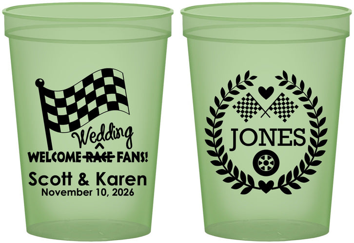 Custom Wedding 16 oz Glow In The Dark Cups - Racing | 289