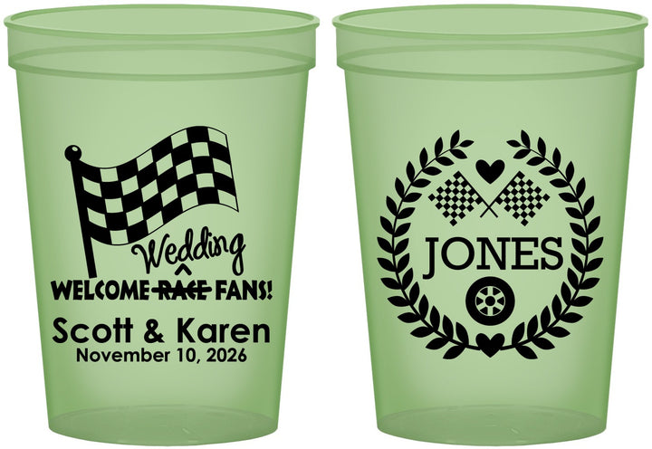 Custom Wedding 16 oz Glow In The Dark Cups - Racing | 289