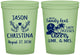 Custom Wedding 16 oz Glow In The Dark Cups - Sandy Feet Salty Kisses | 291