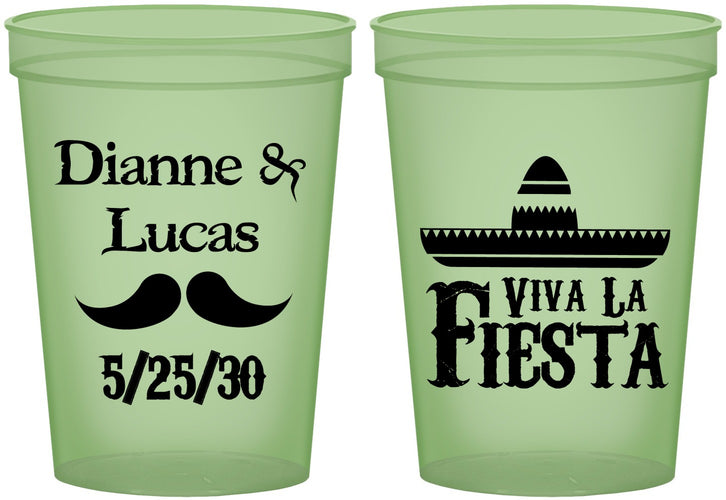 Custom Wedding 16 oz Glow In The Dark Cups - Viva La Fiesta | 299