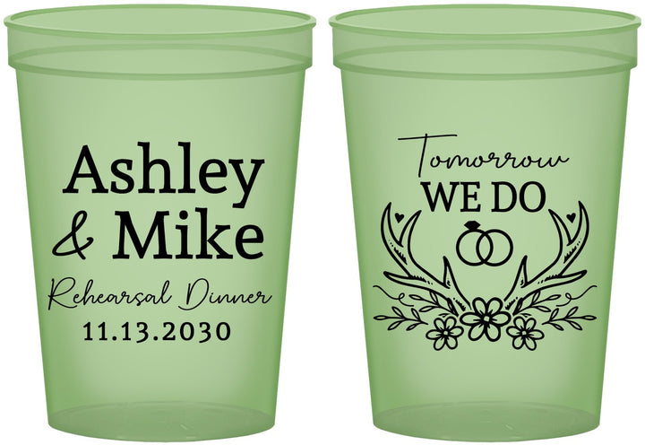 Custom Rehearsal Dinner 16 oz Glow In The Dark Cups - Tomorrow We Do | 30002