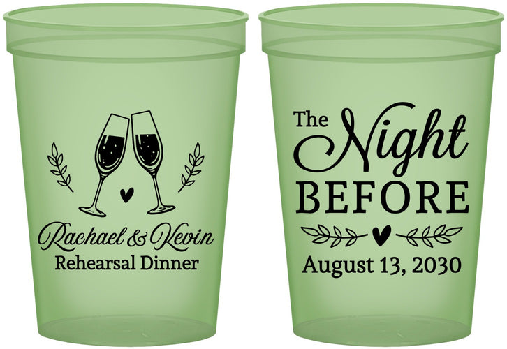 Custom Rehearsal Dinner 16 oz Glow In The Dark Cups - The Night Before | 30008