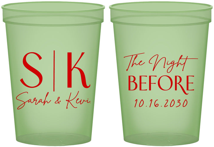Custom Rehearsal Dinner 16 oz Glow In The Dark Cups - The Night Before | 30009