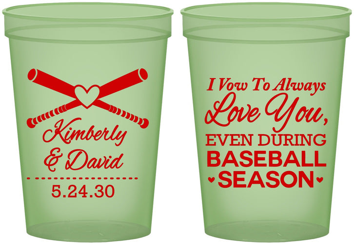 Custom Wedding 16 oz Glow In The Dark Cups - Baseball | 301