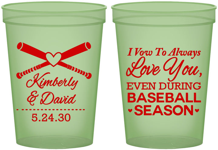 Custom Wedding 16 oz Glow In The Dark Cups - Baseball | 301