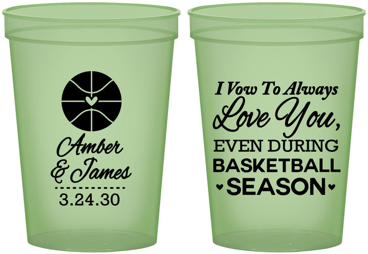Custom Wedding 16 oz Glow In The Dark Cups - Basketball | 304
