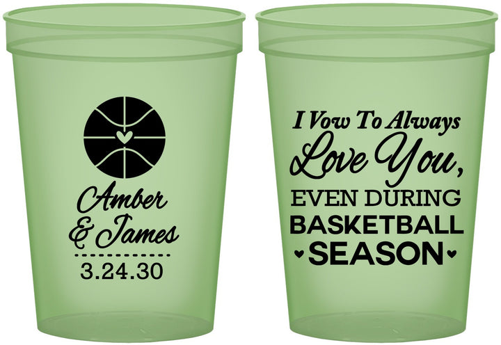 Custom Wedding 16 oz Glow In The Dark Cups - Basketball | 304