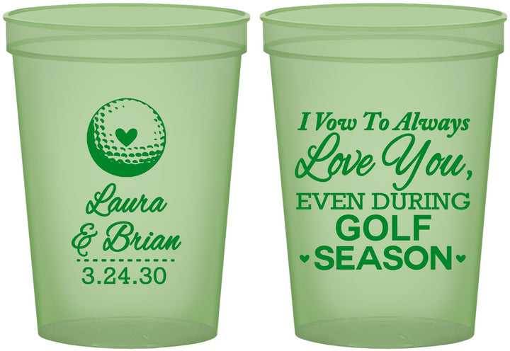 Custom Wedding 16 oz Glow In The Dark Cups - Golf | 305