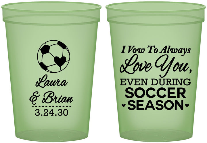Custom Wedding 16 oz Glow In The Dark Cups - Soccer | 307