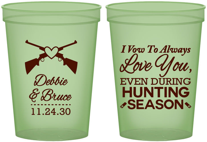 Custom Wedding 16 oz Glow In The Dark Cups - Hunting | 308