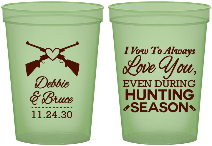 Custom Wedding 16 oz Glow In The Dark Cups - Hunting | 308